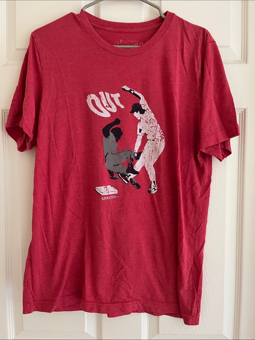 SotaStick Baseball Originals Red Short Sleeve Graphic T-Shirt L